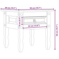 Помощна маса "Corona" 50x50x50 см борово дърво масив