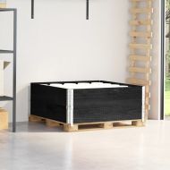 Палетни страници черно 2 бр 100x100 см, борова дървесина масив