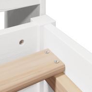 Легло с етажерка за книги, без матрак, 90x200 см, бор масив