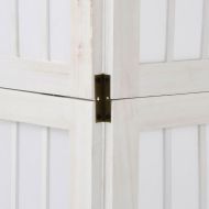 Разделител за стая, 5 панела, бял, дърво пауловния масив