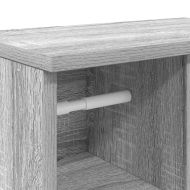 Шкаф за баня с държач за ролки, сив сонома, 39x22x90 см