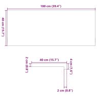 Прозоречни первази, 2 бр, светлокафяви, 100x40x2 см, дъб масив