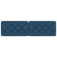 Мека табла за легло, синя, 180 см, плат