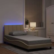 Рамка за легло без матрак Hanko, кремава, 100x200 см, плат