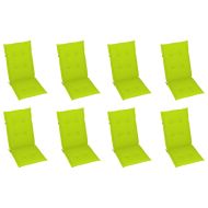 Накланящи градински столове с възглавници 8 бр тик масив