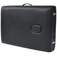 Сгъваема масажна кушетка с 2 зони, 10 см плътен пълнеж, черна