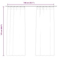 Затъмняващи завеси с куки, 2 бр, кадифе, бежови, 140x175 см