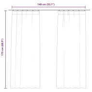 Затъмняващи завеси с куки, 2 бр, кадифе, кремави, 140x175 см
