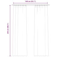 Затъмняващи завеси с куки, 2 бр, кадифе, кремави, 140x245 см