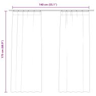 Затъмняващи завеси с куки, 2 бр, кадифе, тъмносини, 140x175 см