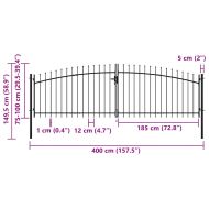 Двойна оградна порта Woerden с капак тип копие 400x149,5 см