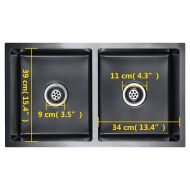 Ръчно изработена кухненска мивка, черна, неръждаема стомана