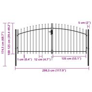 Портална ограда Woerden с двойна врата с шипове отгоре 299,5x174,5 см