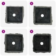 Черна мивка, 30x30x13 см, мрамор