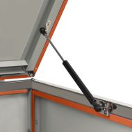 Четворен навес за кофа за смет 276,5x77,5x112,5 см инокс