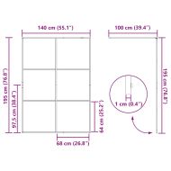 Стена за душ с прозрачно ESG стъкло, 140x195 см, черна
