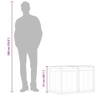 Градинска кутия за съхранение, 180 л, кафява, PP Дървен вид