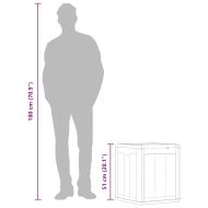 Градинска кутия за съхранение, 90 л, сива, PP Дървен вид