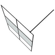 Параван за баня черен 140x195 см наполовина матирано ESG стъкло