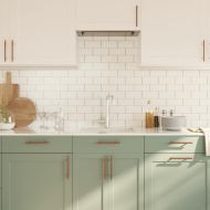 Дръжки за шкафове, 10 бр, бронз, 128 мм, неръждаема стомана