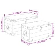 Комплект от 2 сандъка от необработено мангово дърво