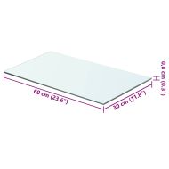 Плоча за рафт, прозрачно стъкло, 60 x 30 см