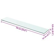 Плоча за рафт, прозрачно стъкло, 70 x 12 см