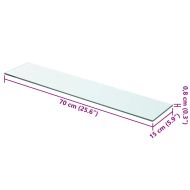 Плоча за рафт, прозрачно стъкло, 70 x 15 см