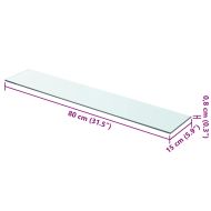 Плоча за рафт, прозрачно стъкло, 80 x 15 см