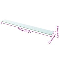 Плоча за рафт, прозрачно стъкло, 110 x 12 см