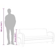 Триместен диван, изкуствен велур, кафяв