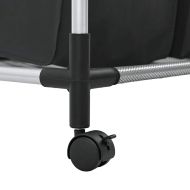 Кош за сортиране на пране с 3 торби, черен, стомана