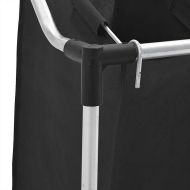 Кош за сортиране на пране с 3 торби, черен, стомана