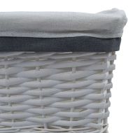 Комплект от 3 прибиращи се кошници, бял, върба