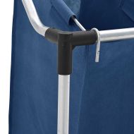 Кош за сортиране на пране с 4 торби, син, стомана