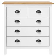 Сайдборд Hill бял 79x40x80 см борово дърво масив