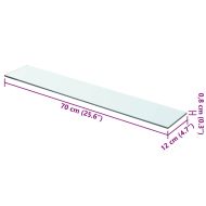 Рафтове, 2 бр, панели прозрачно стъкло, 70x12 см