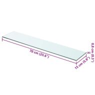 Рафтове, 2 бр, панели прозрачно стъкло, 70x15 см