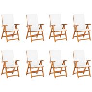 Градински трапезен комплект с възглавници, 9 части, тик масив