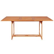 Градински трапезен комплект с възглавници, 7 части, тик масив