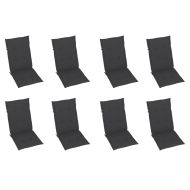 Накланящи градински столове с възглавници 8 бр тик масив