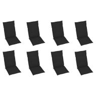 Накланящи градински столове с възглавници 8 бр тик масив