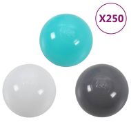 Детска палатка за игра с 250 многоцветни топки 190x264x90 см
