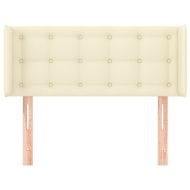 Горна табла за легло, кремава, 83x16x78/88 см, изкуствена кожа