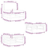 Градински лаундж комплект кремави възглавници 3 части бамбук