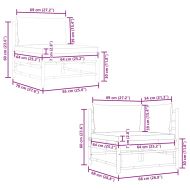 Градински лаундж комплект кремави възглавници 2 части бамбук