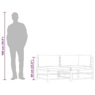 Градински лаундж комплект кремави възглавници 2 части бамбук