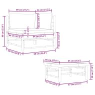 Градински лаундж комплект кремави възглавници 2 части бамбук