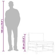 Градински среден диван с кремавобели възглавници бамбук