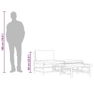 Градински лаундж комплект тъмносиви възглавници 3 части бамбук
